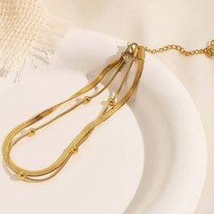 Stainless Steel Gold Double-Layer Anklet