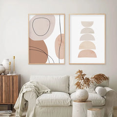 Abstract Geometric Boho Canvas Wall Art