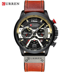 Military Leather Chronograph Watch