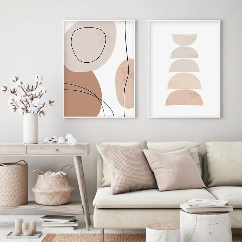 Abstract Geometric Boho Canvas Wall Art